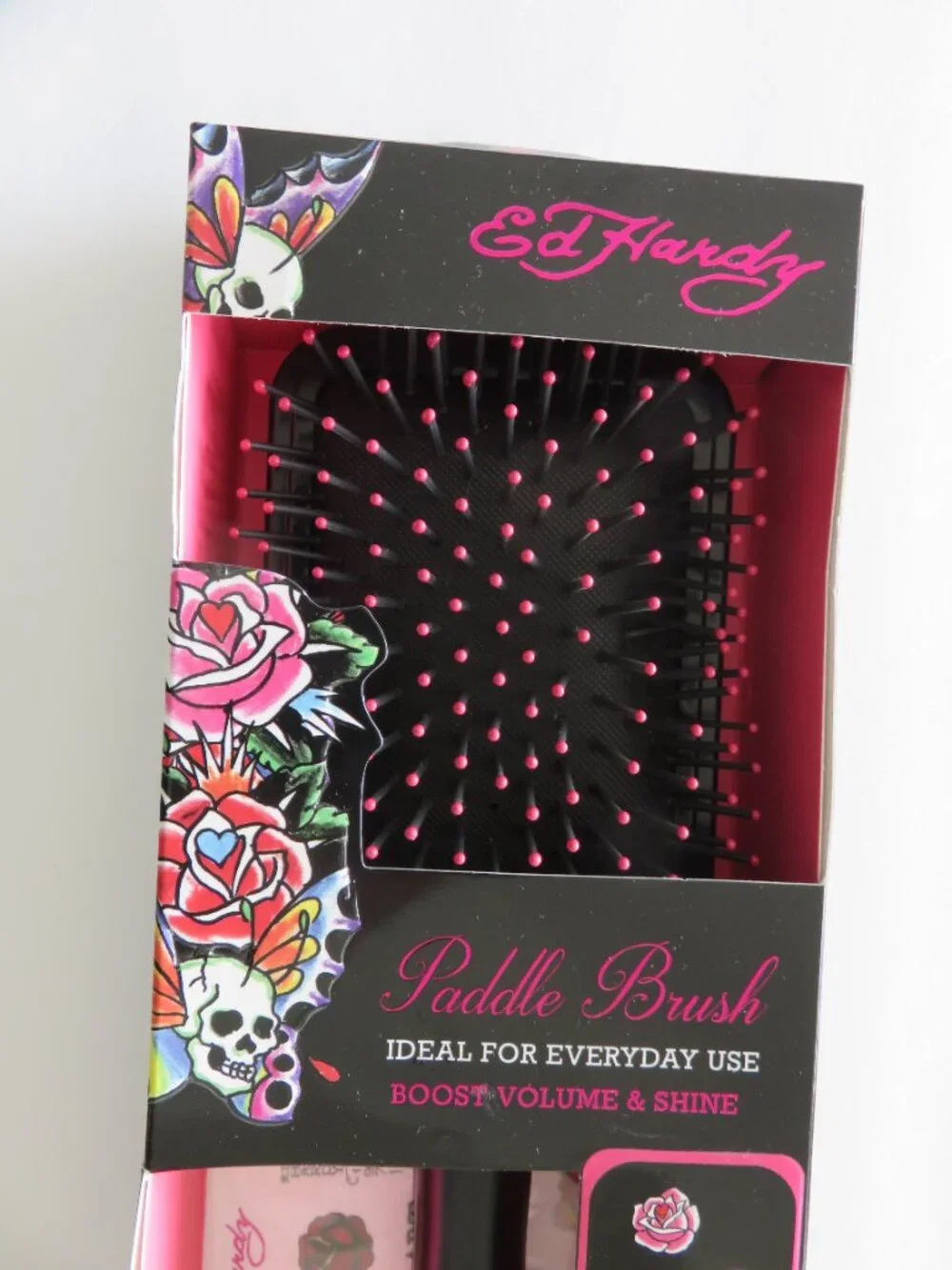 (#132) ED HARDY Paddle W Stickers Hair Brush - Picture 3 of 7